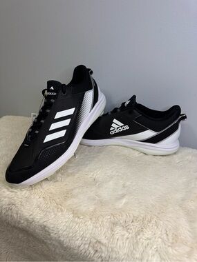 adidas Icon 7 Men's Baseball Cleats Black/White US Size 14 Medium (D)